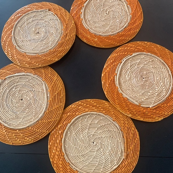 5 rattan wood placemat chargers - Picture 6 of 11